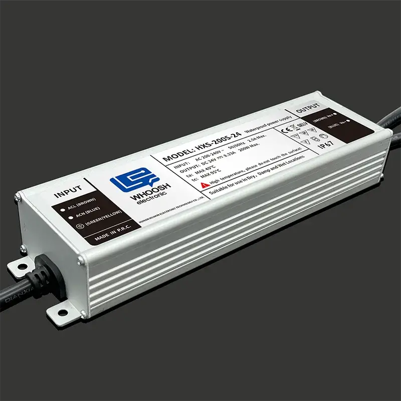 IP67 12V 24V 200W suya davamlı enerji təchizatı uzun ömür, yüksək sabitlik