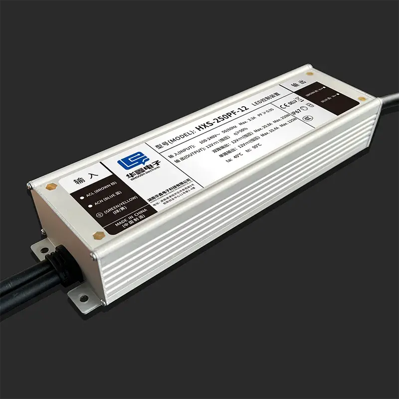 CE 48V 250W IP67 36V 24V suya davamlı LED Transformator CE tələblərinə uyğundur