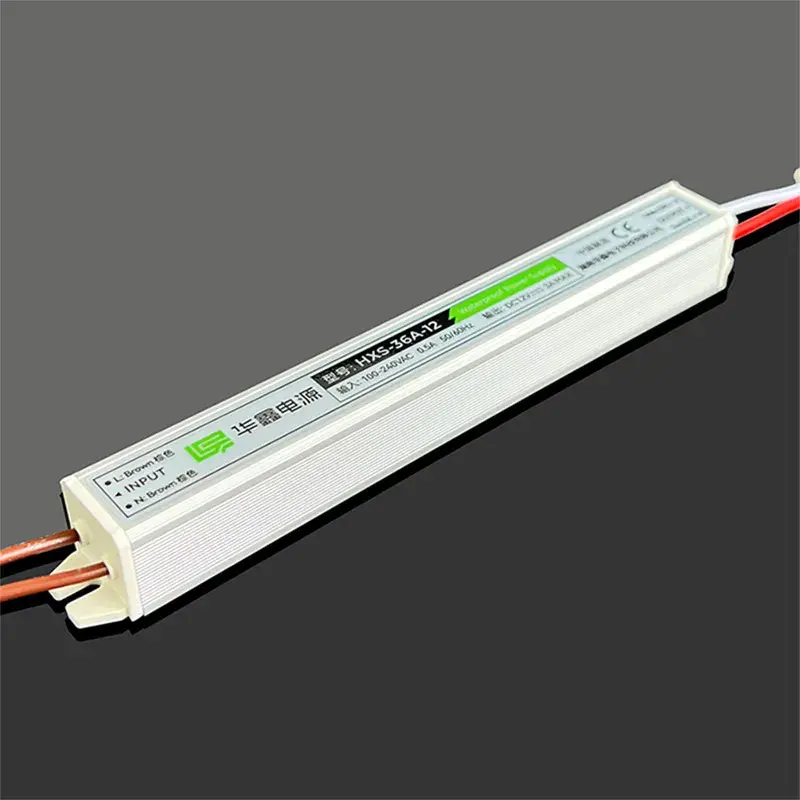 UltraSlim suya davamlı 36W 12V 24V LED Sürücü IP67 Silikon tam möhürlənmiş inteqrasiya olunmuş korpus