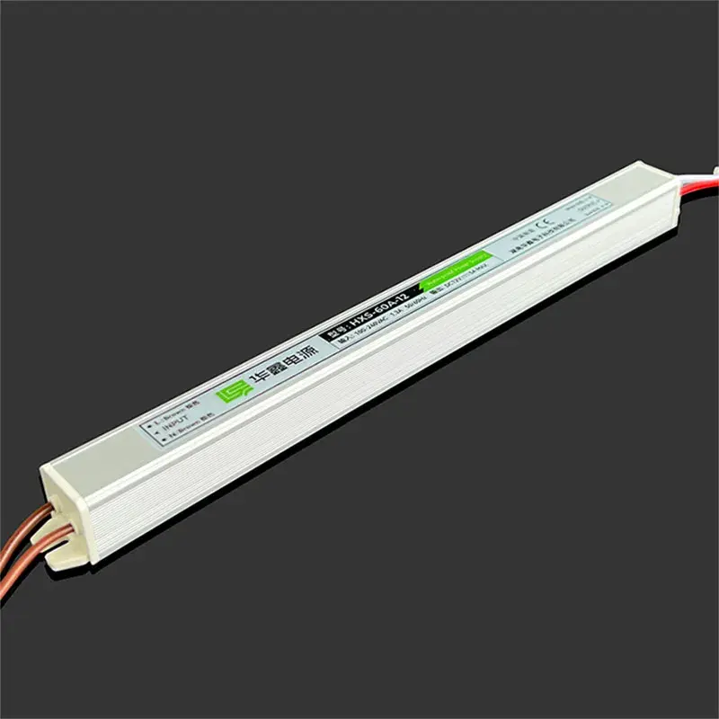 24V 2.5A IP67 Ultraslim suya davamlı 60W enerji təchizatı Funksional torpaq ilə alüminium korpus